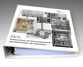 Leittext E-St-l fr Elektroniker mit Platinenhalter im Ordner